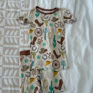 Little Sleepies Bamboo Shorts 2 piece Western Jammies 3T